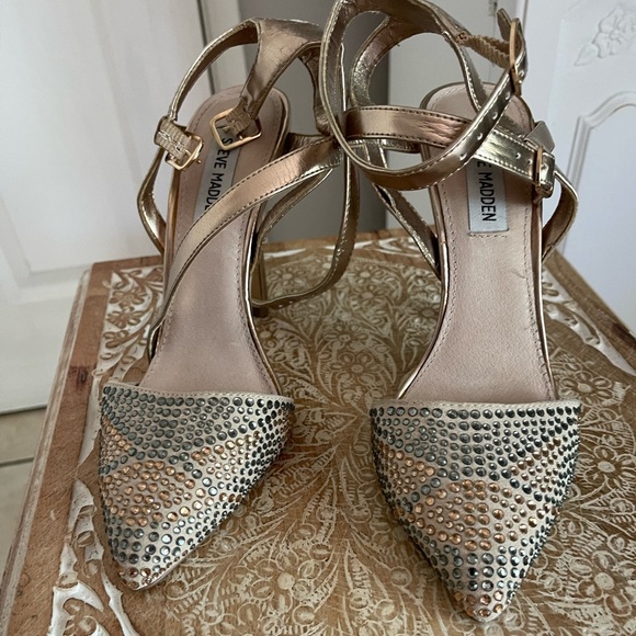 Steve Madden Metallic Strappy Heels - Picture 1 of 15